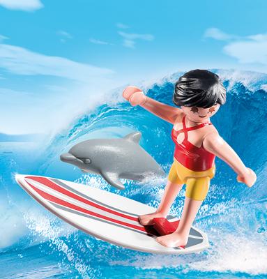 Surfista con Tabla de Surf